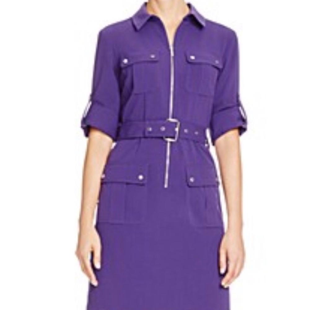 Michael Kors Plum belted zipper dress!